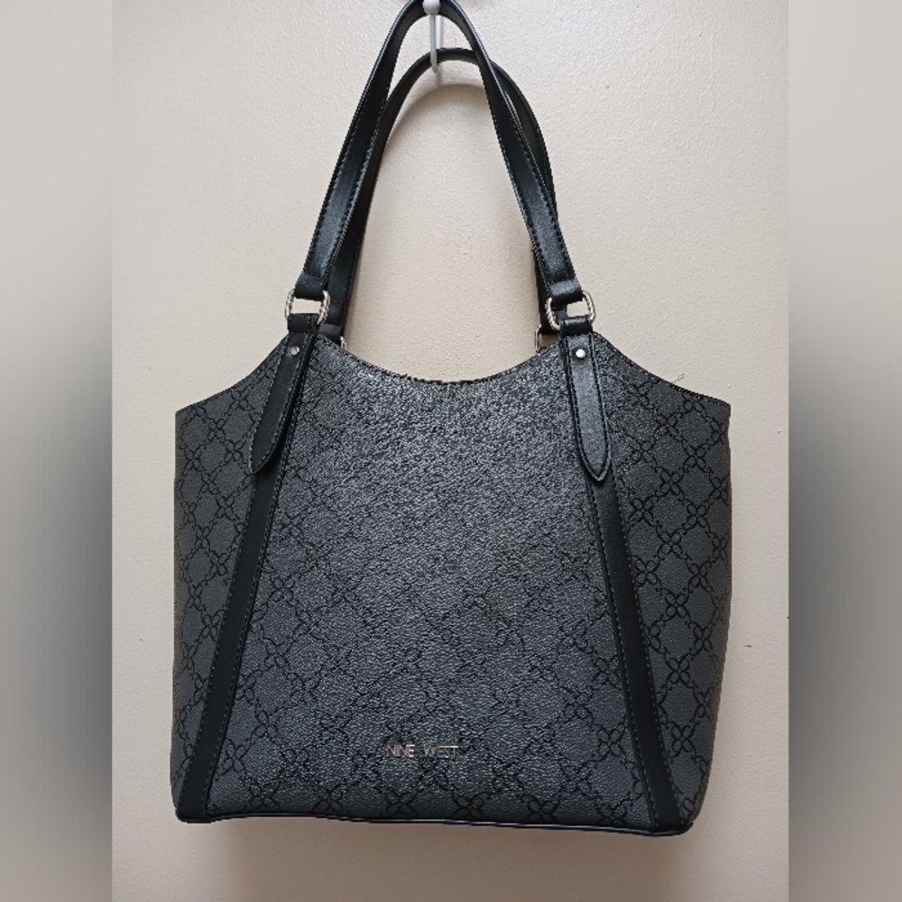 Nine West Black & Gray Patterned Handbag NWT